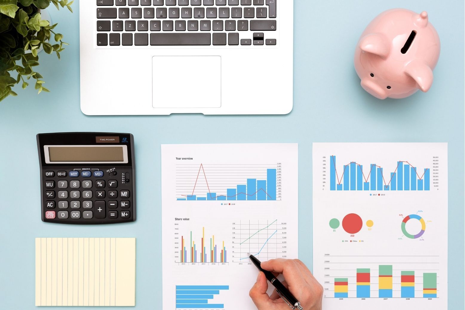 Sales tax filing paperwork and calculator